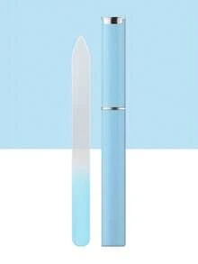 1 Stück Glas-Nagelfeile mit Farbverlauf und beidseitiger Ätzung - professionelle Nagelpflege für Frauen und Männer - Lichtblau - Übersicht 4