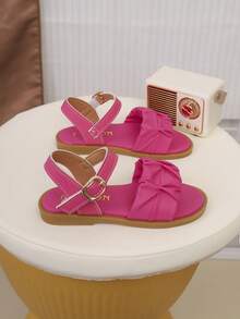 Sandal Datar Musim Panas Modis untuk Anak-Anak, Desain, Gaya Baru, Modis, Elegan, Minimalis, Estetis - Hot Pink - View 5