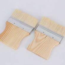 1支/3支装矩形柄羊毛刷；木柄刷；油漆刷；短柄羊毛刷 - 白色 - 查看 1