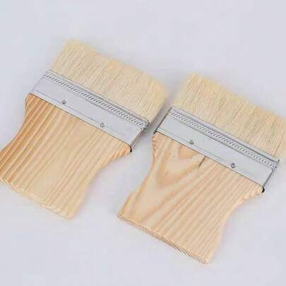 1 pieza/3 piezas Cepillo de lana con mango rectangular; Cepillo de mango de madera; Pincel; Cepillo de lana de mango corto