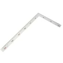 Herramienta Cuadrada de Medición #01, Regla Rectangular 90 Grados 300X150mm, Acero Inoxidable de Calidad, Diseño de dos Brazos para Ángulos Internos y Externos, Fácil de Usar - Plateado - Ver 8