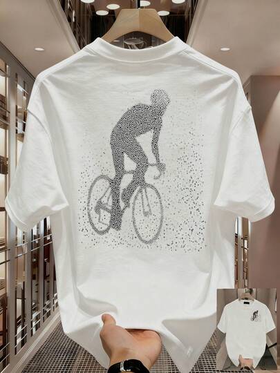 Ropa de estar en casa para hombres, camiseta de algodón suave, camiseta de algodón estampada de manga corta, ropa de calle duradera y versátil, conjuntos deportivos refrescantes para hombres NEQI