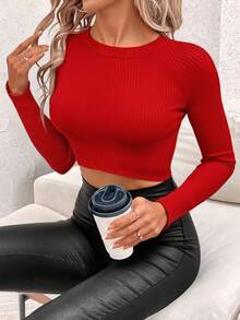 DUKEZA 女士毛衣 - 紅色 - 查看 3