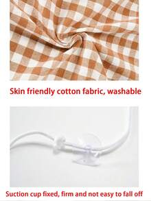 1pc Car Rear Window Sunshade, Suction Cup Mounted, Cute Plaid Bear Design, Universal Fit For Baby Stroller/Car - one-size - View 9