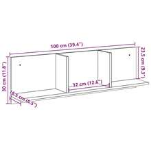 Mobiletto a muro vidaXL 100x16,5x30 cm, nero, in materiale a base di legno. - Multicolore - Visualizzare 9