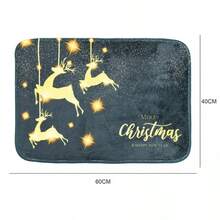 Alfombra de espuma de franela estampada 40*60 - Estilo navideño - Verde - Ver 2