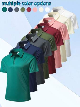 Men's Sports Polo Shirt Short Sleeve Quick Dry Outdoor Business Casual Breathable T-Shirt