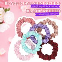 30Pcs Small Satin Hair Scrunchies Silk Hair Ties, Satin Elastic Hair Bands, Elastics Ponytail Holders Women Hair Accessories, 15 Colors Multicolor A - inicial - Ver 3
