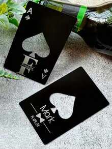 Personalizowany otwieracz do butelek ze stali nierdzewnej w rozmiarze karty kredytowej, kreatywny kształt karty do gry, odpowiedni do baru i restauracji, prezent w postaci otwieracza do butelek piwa, prezent świąteczny, prezent urodzinowy, prezent na Walentynki, prezent dla drużby, dodatek ślubny, odpowiedni na prezent dla ojca, dziewczyny, chłopaka, rodziny, przyjaciół, współpracowników, kolegów z klasy, nauczycieli - Wielokolorowe - Zobacz 4