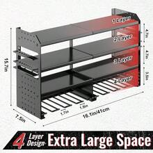 Power Tool Organizer Wall Mount Metal 4 Layer Heavy Duty Metal Power Tool Storage Rack Garage Drills Storage Shelves With Screwdriver Holder Plier Holder Black 8 Drills Holder - Black - View 2