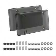 Indestructible American License Plate Frame, Heavy-Duty License Plate Cover Holder For Standard 6x12 Inch Plates, Universal Front & Rear License Plate Shield Protector For Women, Durable Rust-Proof Scratch-Resistant Auto License Plate Tray, Weatherproof Anti-Fade Car License Plate Frame Cover, Easy-To-Install No-Drill Vehicle License Plate Holder - Black - View 3