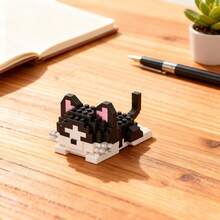 12pcs Micro Particle Cute Cat Desktop Decor/ABS Material/Finger Tip Cute Toy! Mini Cat Building Blocks, Heal Your Desk Time/Office/Desk Essential! Mini Cat Building Blocks, Stress Relief & Versatile/Suitable As Warm Gift For Family, Friends, Couples - Multicolor - View 20
