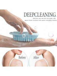 1 Stück Weiche Silikon Bademassagebürste - 2-in-1 Luffa Bürste, geeignet für Männer und Frauen - Mehrzweck-Design, kann als Körperpeeling/Massagegerät und Make-up Pinsel Reiniger verwendet werden - Einfach zum Aufschäumen, genießen Sie entspannende Badezeit, entfernen Sie abgestorbene Haut, entspannen Sie Muskeln - Lochfreies Silikon Material, schimmel- und geruchsbeständig, einfach abzuspülen und an der Luft zu trocknen - Unverzichtbares Badezimmerutensil, vereinfacht die Körperpflege - Verschiedenfarbig - Übersicht 9