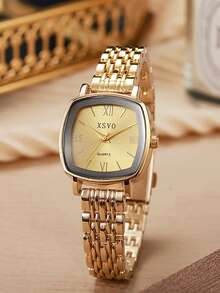 1pc Women's Elegant Minimalist High-End Design Vacation Style Fashion Casual Quartz Watch, Gold Stainless Steel Strap, Suitable As Valentine's Day, Birthday, Vacation Gift - one-size - View 6