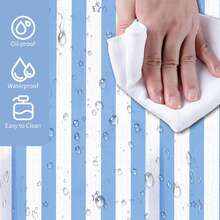 1 Cuộn Giấy Dán Tường Tự Dính Sọc Dọc, Kích Thước 17.71 inch x 196.85 inch, Giấy Dán Tường Vinyl Có Thể Tháo Rời, Giấy Dán Tường Họa Tiết Sao Ngọt Ngào, Chống Thấm Nước, Dễ Dán, Thích Hợp Cho Phòng Ngủ, Phòng Khách, Nhà Bếp, Phòng Tắm, Bàn Làm Việc, Trang Trí Tủ, Trang Trí Tường Văn Phòng Và Trường Học, Giấy Dán Tường Màu Xanh Và Trắng - Xanh và trắng - Xem 9