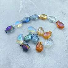 90pcs Fish Crystal Glass Beads For Jewelry Making Fish Glass Spacer Beads For Earring Bracelet Necklace Key Chains Jewelry DIY Craft Making 14x10mm - 紅色 - 查看 7