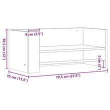 Mensola da parete vidaXL, nera, 70,5x35x30,5 cm, materiale a base di legno - Multicolore - Visualizzare 9