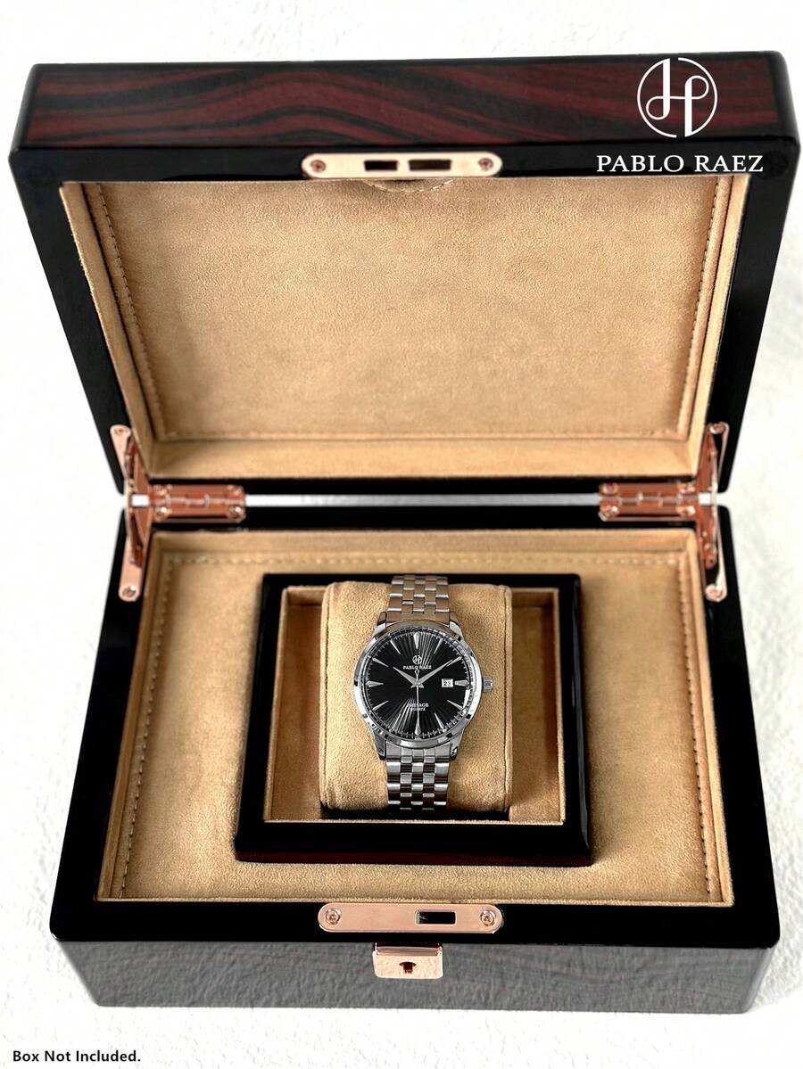 Pablo Raez 1pc Stainless Steel Simple Man Watch Sweeping Hands Brand New AAA Business Wristwatch For Men Original Charming Luxury Solid Steel Heavy Bracelet Chain Fashion Metal Feeling Dial Design With Date 50M Waterproof Male Quartz Dress Wristwatches Sports Casual Clock Nice Gifts For Friend Or Family Father Presents Fit For Daily Life/Work/Party Decoration Popular Clock Birthday Graduation Wedding Presents - Một cỡ - Xem 1
