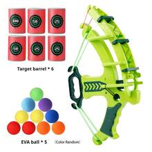 1 件蓝色泡沫弓箭射箭玩具套装，户外投掷弓箭射击玩具，适合 4-6 岁男孩和女孩的互动玩具，室内射箭射击玩具