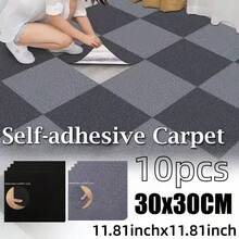 10 tấm thảm trải sàn 30cmx30cm bóc dán - Tấm thảm vuông dùng để trang trí nhà cửa trong nhà bếp, phòng ăn, phòng ngủ, phòng tắm, văn phòng - Tấm thảm trải sàn nhà bếp bóc dán có thể giặt bằng máy - Nhiều màu - Xem 10