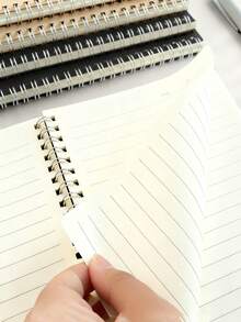 1pc Inspirational Spiral Notebook, Lined Spiral Journal Account Book For Women & Men, Diary, Portable Record Book, Travelers Notebook, Notebooks For Work, Printed "As For Me And My Team" Motivational Journal, Thickened Paper, Not Easily See-Through, College Ruled Lined Pages, 5.5x8.3 Inches, 120 Pages, For Work & Note Taking, Journals, Writing, Team, Employee Appreciation Gift, New Year Gift - Multicolor - View 7