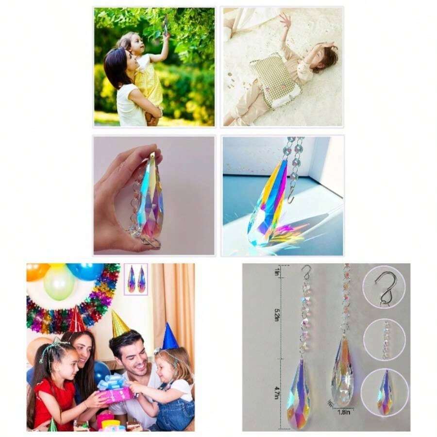 - Juego de 2 atrapasoles de vidrieras hechas a mano, 4.5 pulgadas, perfecto para una ventana o jardn, para ventana, hogar, jardn, Navidad, decoracin de boda. Regalos para nios, mam. - inicial - Ver 1