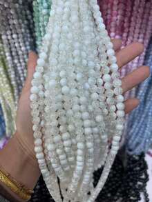 50pcs 8mm Explosion Flower Milk Cap Glass Beads - Sparkling Pendants, Bracelets, Necklaces, Earrings For DIY Jewelry Making - Small Business Craft Supplies - Grass Green - View 15