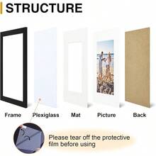 WSXC 16x20 Picture Frame Display Pictures 11x14 With Mat Or 16x20 Without Mat Wall Hanging Poster Frame Black 1 Pack - 黑色 - 查看 3
