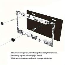1pc Metal License Plate Frame, Exquisite Butterfly And Floral Design, Suitable For American And Most International Vehicles, Includes Mounting Screws, Car Decoration Accessory, Perfectly Displays Retro Charm, Ideal Valentine's Day Gift,Car Cover,Car Must Haves,Gifts,Car Decor,Car Acessesories>Essentials,Car Picks - Nhiều màu, kích thước 12.2x6.3 inch/31x16 cm - Xem 7