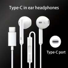 Type-C Wired In-Ear Earphones With Mic And Volume Control HiFi Stereo For IPhone 16/15,23/S22/S21/Ultra Note 10/20,IPad Pro,Pixel 7/6/6a/5/4+ - Loại C - Xem 7