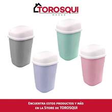 Bote de Basura con Tapa Balancn 2 Pack u2013 Basureros Pequeos de Plstico Resistente, Diseo Compacto y Prctico para Cocina, Oficina o Bao, Hecho en Mxico Verde Pastel - Verde - Ver 8