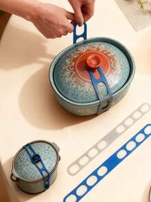 Silicone Universal Reusable Box Strap, Lid Latch, Reusable Universal Lid Strap For Slow Cooker, Strong Grip, Easy To Use, Adjustable, Versatile Lid Fastening Solution, Great For Home, Office And Outdoor Use, Easily Transport Your Favorite Dishes With Just One Simple Strap - Multicolor - View 2