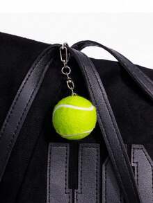 网球钥匙扣吊坠、迷你网球钥匙扣、可爱的书包挂饰、网球车配件、独特的礼物创意、浮动、圆形、开口环设计、新奇礼品袋饰物、适合运动爱好者的可爱手机配件 - 彩色 - 查看 10