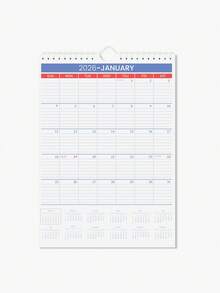 BUBU 2026年挂历，1月开始，A4尺寸，12个月极简磁性日历，带大号每日方格和全年迷你日历，2026年1月至12月计划本，适用于家庭、办公室和返校用品