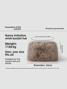 1pc Women's Soft Fluffy Warm Knitted Hat, White, Suitable For Autumn/Winter Decoration,Holiday,Festival - Black - View 6