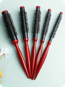 1pc Nylon Curling Iron Salon Styling Roller Brush, Home Round Comb, Women Hair Brush, Straight & Curly Hair Dual-Use - Multicolor - View 2