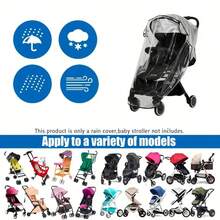 Universal Stroller Rain Cover - Waterproof & Windproof Travel Weather Shield, Thick & Durable, Dust & Snow Proof, Breathable Mesh For Clear View