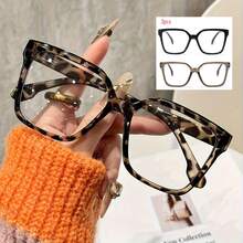 Damen Retro Leopard Muster Übergrößen Brille - transparent - Übersicht 9