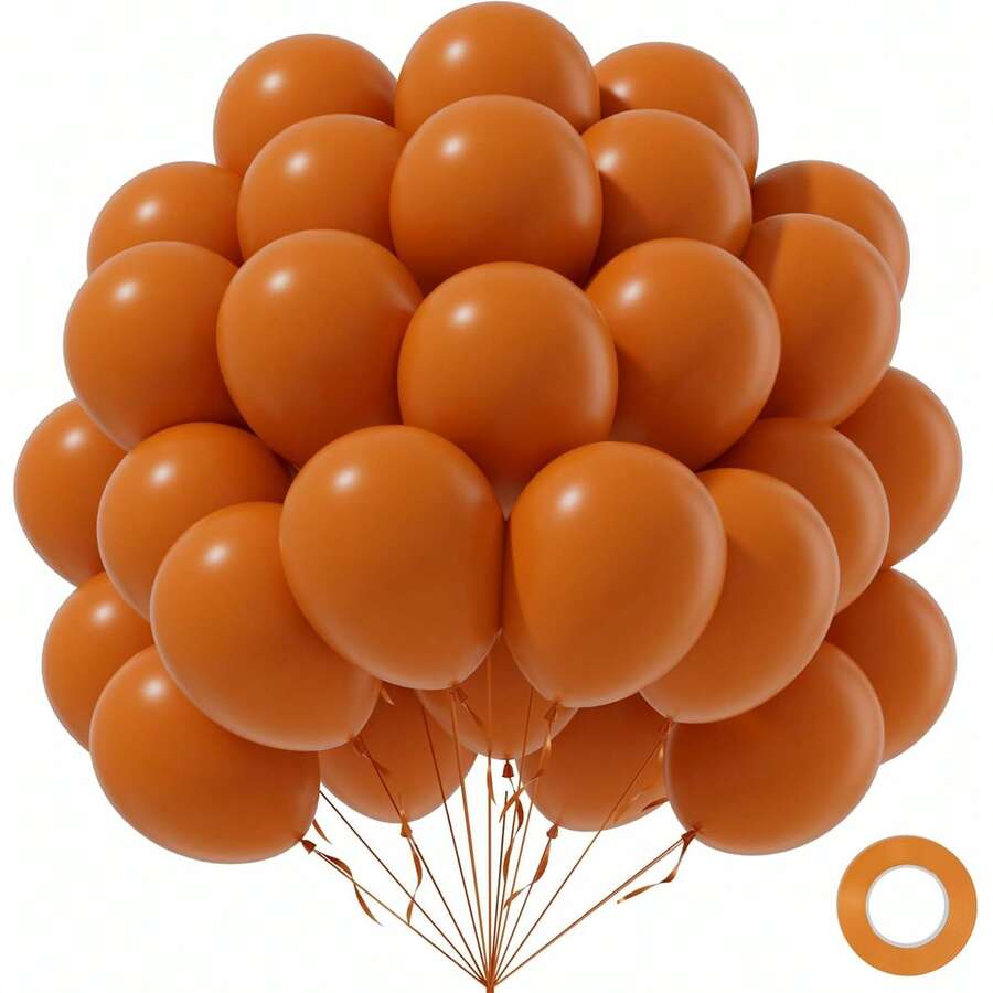 10/20/30/40/50个焦橙色气球，尺寸分别为18/12/10/5英寸，焦橙色乳胶气球，适用于秋季主题派对、新娘送礼会、婴儿送礼会、婚礼、毕业典礼、生日派对装饰。