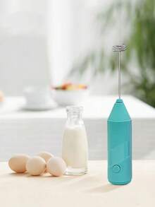 电动奶泡器，强力手持奶泡器，迷你奶泡器，咖啡搅拌器，不锈钢饮品搅拌器，适用于咖啡、拿铁、卡布奇诺、抹茶、热巧克力，便携式奶泡器，无线电动搅拌器，迷你咖啡机 - 彩色 - 查看 3