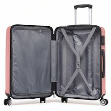 20 24 28 32 Inch Suitcase ABS PC Hard Shell Luggage Carry On Cabin Check In XL Extra Large Lightweight Spinner Wheels TSA Lock 3 Piece Set Travel - Coral Pink - View 12