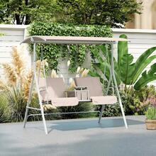 Outdoor Swing Chair Canopy Patio Garden Hanging 2 Person Yard Furniture Grey - 預設 - 查看 3