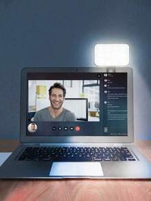 1个可调节三色自拍环形灯，适用于手机、相机、视频会议、直播补光、笔记本电脑、化妆和自拍，带夹子，便携式迷你LED灯，USB充电，手机补光灯迷你便携式口袋灯自拍定时器手持RGB摄影补光灯美颜拍摄网红直播灯