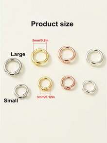 珠宝制作用18K金开口圈，适用于钥匙扣和项链，珠宝DIY制作材料 - 狼牙半合開口圈 - 查看 5