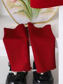 2件套女婴可爱休闲长袖卫衣+打底裤套装，秋冬季 - 紅色 - 查看 6