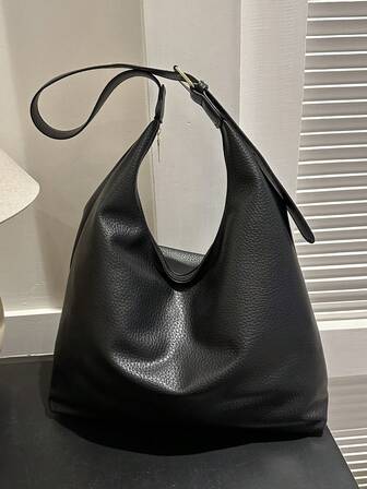 2025 New Fashion Solid Color Commuter Tote Bag, Minimalist Niche Design Underarm Bag, Stylish Large Capacity Shoulder Bag