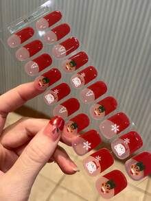 20片圣诞节EMI固化凝胶美甲贴纸，透明底胶，沙龙品质，持久耐用，ES20跨境批发，与红皮书美甲贴纸相同 - 淡紫色 - 查看 5