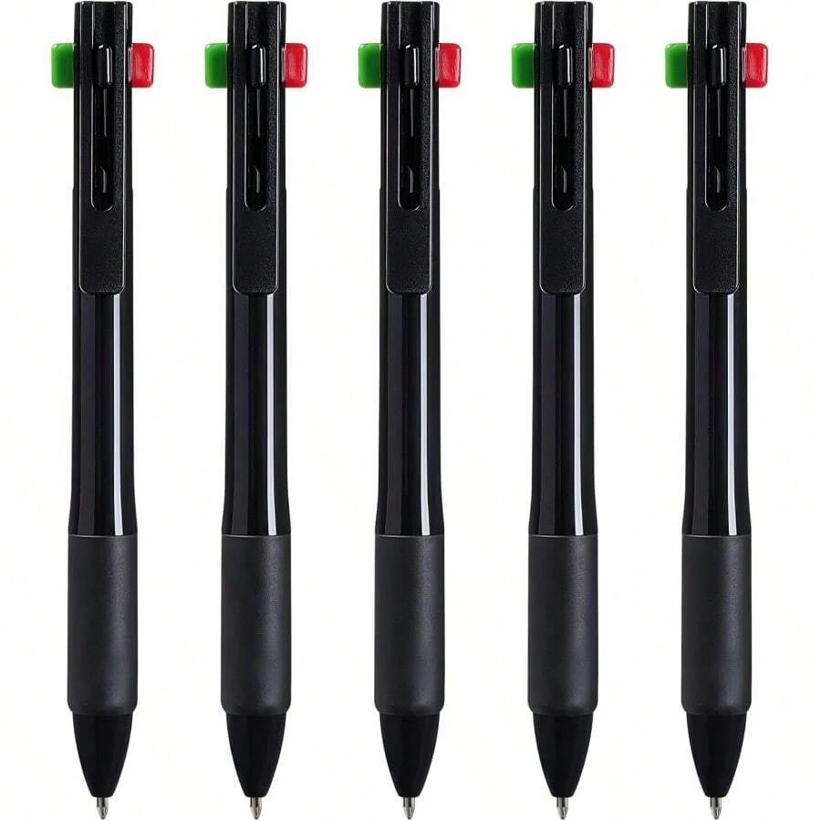 Cambond 4-In-1 Multicolor Pen 1.0mm - 4-Color Retractable Ballpoint Pens Nurse Pens For Office School Supplies Students Gift 5 Pack Black#DDEE - C15ps黑色4合1多功能 - 查看 1