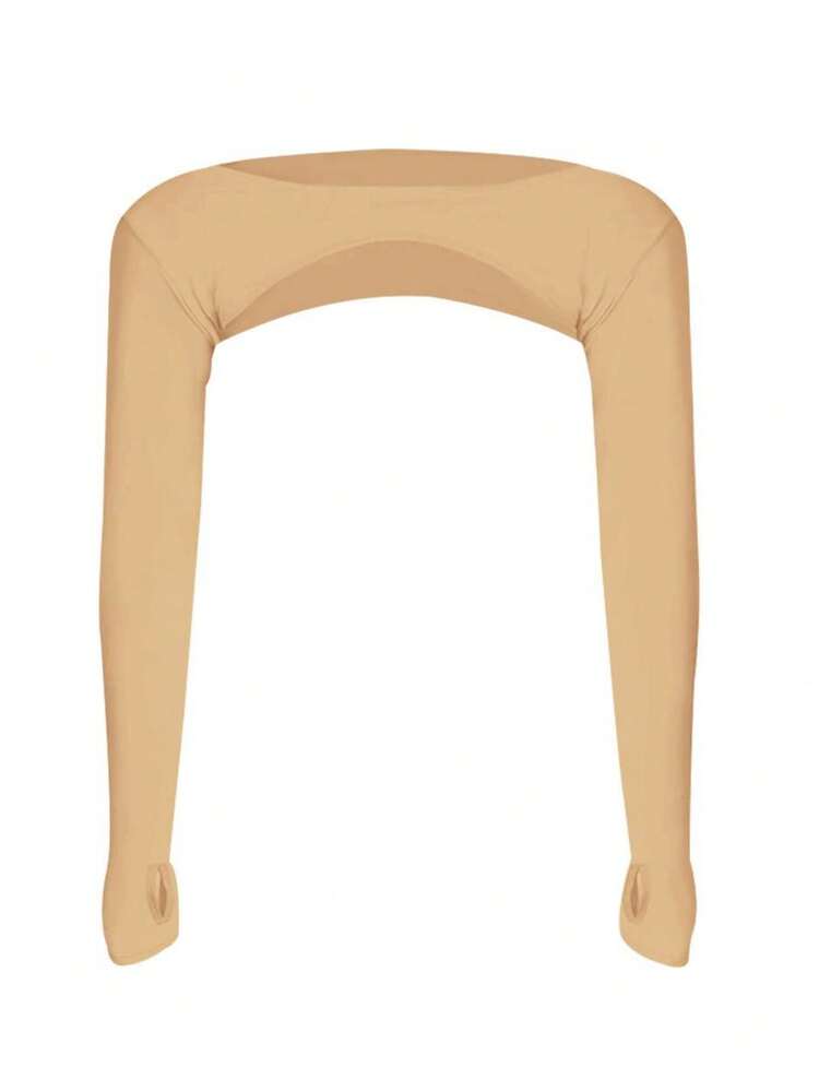 1入女性防曬手臂套，彈性透空瑜伽運動長袖上衣，高爾夫防曬運動開衫，夏季冰涼防曬披肩，適合戶外活動和騎車 - A - 查看 16