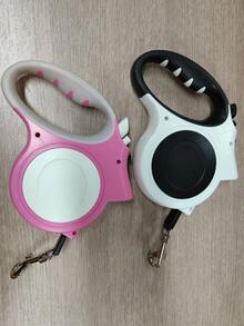 1pc Outdoor Automatic Retractable Dog Leash With Led Light And 5m Nylon Cord, Suitable For Dogs Up To 35kg - Black and White - View 9